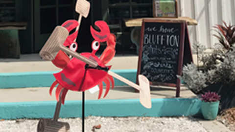 The Blend of Bluffton's State of Mind. a crab windmill