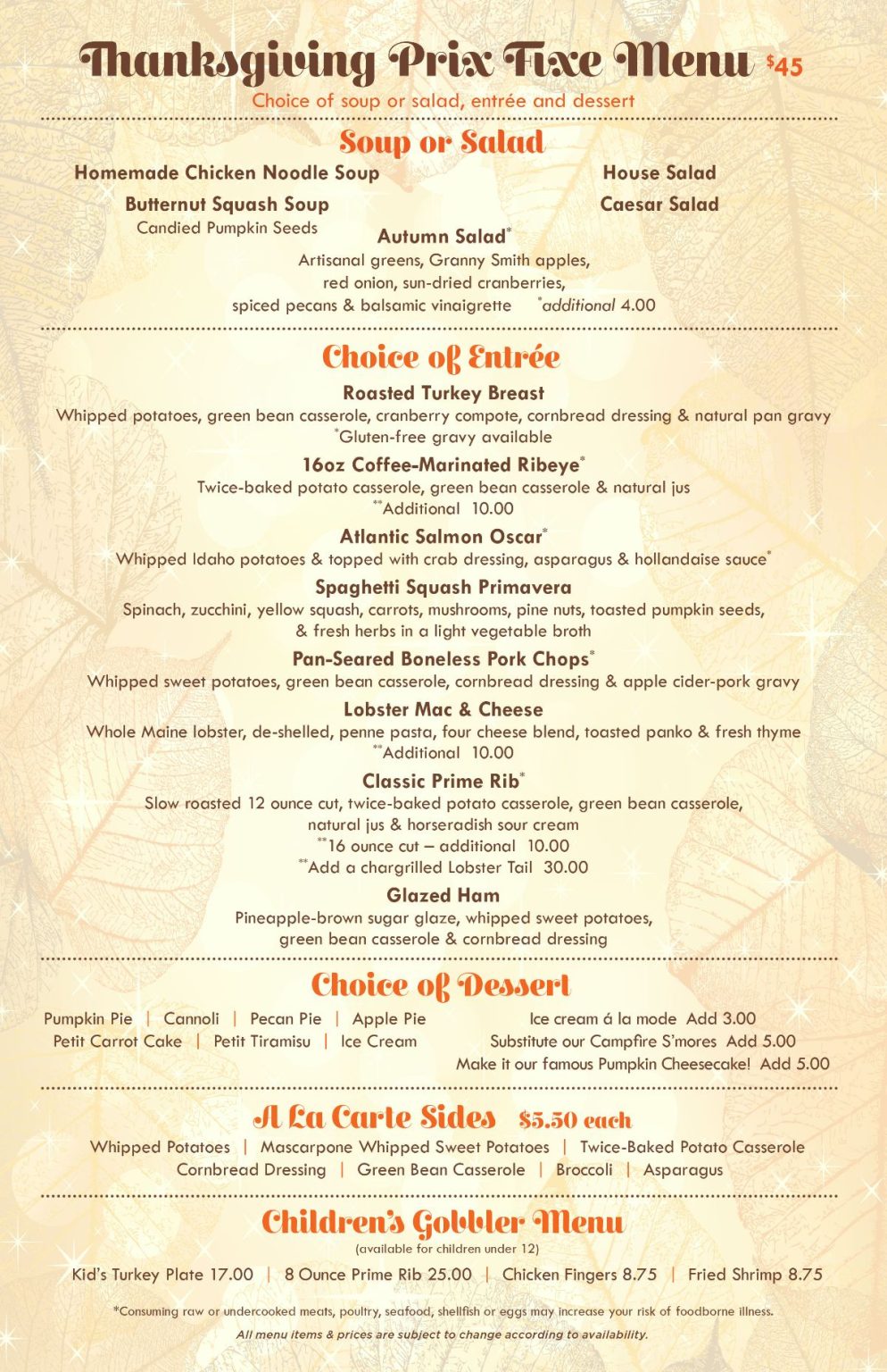 Restaurants in Bluffton Serving Thanksgiving Dinner