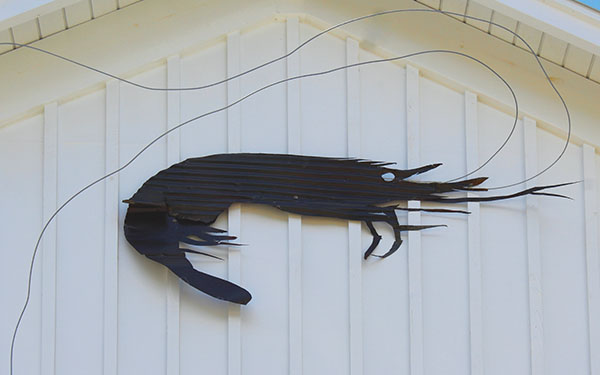 3-D shrimp sculpture
